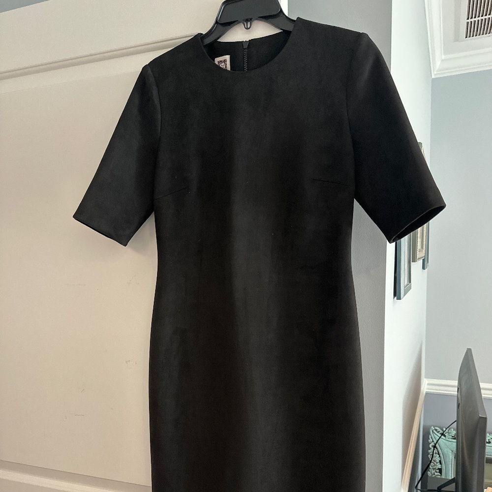 Faux suede midi dress